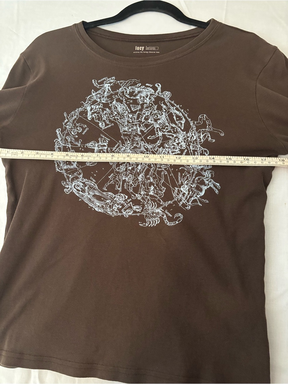 Lucy Brown Long-Sleeve Tee with Blue Constellation Graphic - Picture 8 of 8